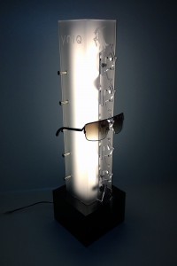 Acrylic product display with LED lighting